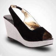 Elvira Womens Black Wedges